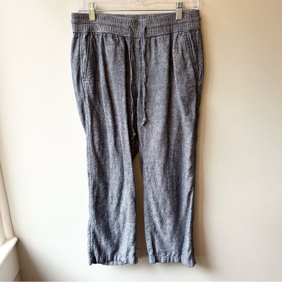 Ann Taylor Factory linen blend wide leg elastic waist drawstring trousers - Picture 1 of 6